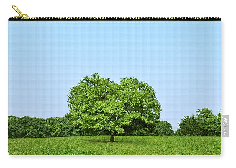 Grass Zip Pouch featuring the photograph Heart Shaped Tree, Saitama Prefecture by Photolife/a.collectionrf