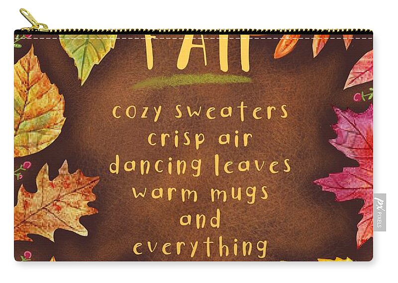 Fall Zip Pouch featuring the painting Hello Fall by Elizabeth Robinette Tyndall