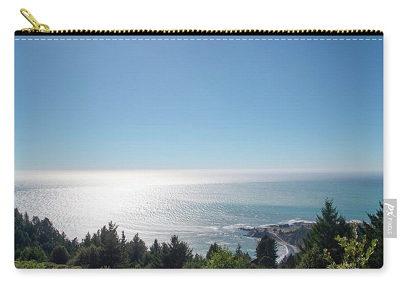 High Zip Pouch featuring the photograph High Above Shelter Cove by Bill Cannon