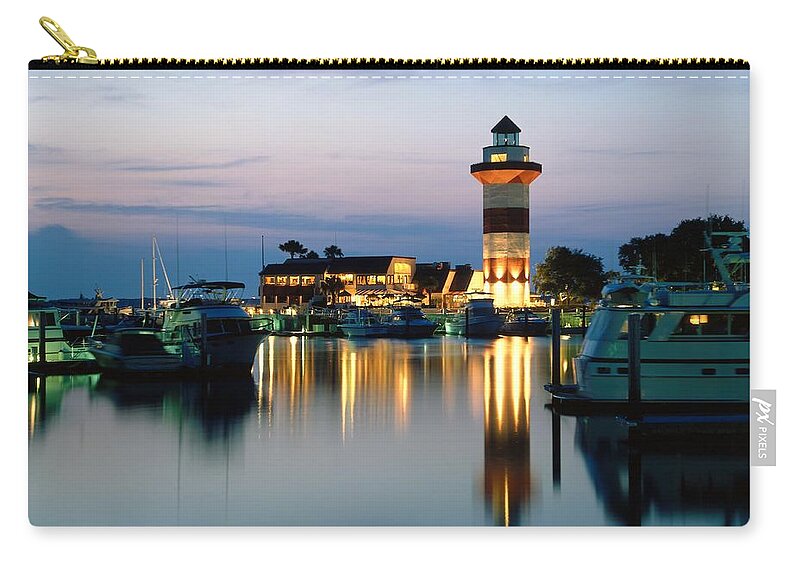 Estock Zip Pouch featuring the digital art Hilton Head Lighthouse, South Carolina by Fridmar Damm