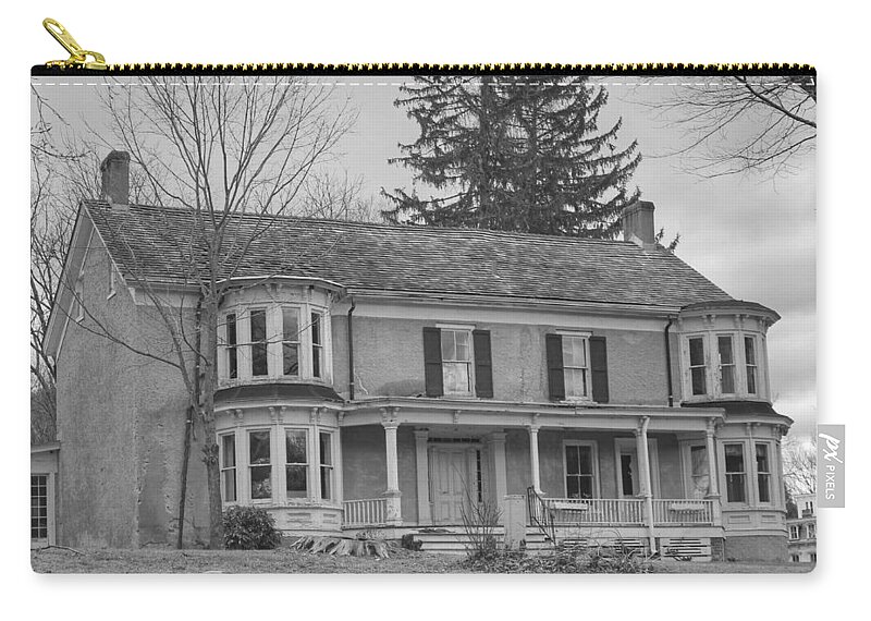 Waterloo Village Carry-all Pouch featuring the photograph Historic Mansion With Towers - Waterloo Village by Christopher Lotito