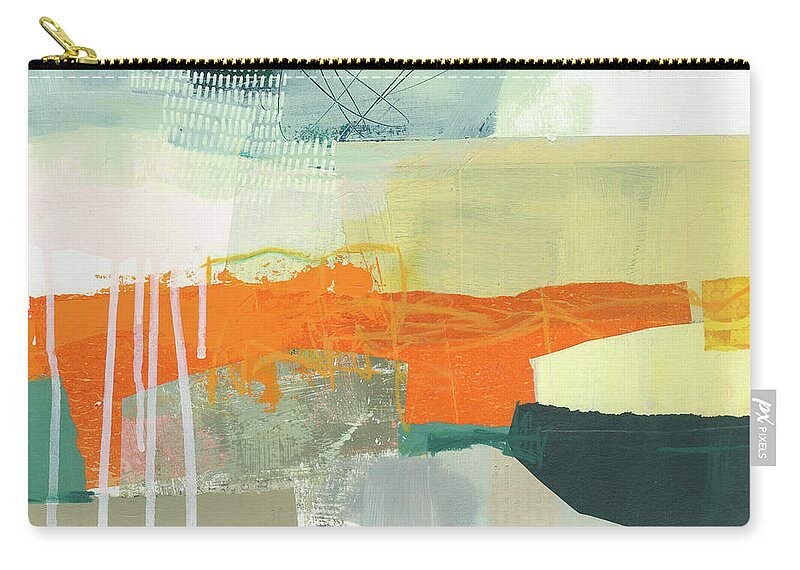 Abstract Art Zip Pouch featuring the painting Hitting The Fan #5 by Jane Davies