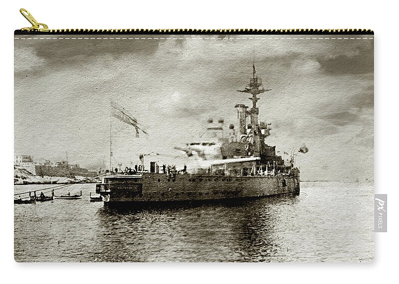 Convoy Zip Pouch featuring the photograph Hms Centurion by Duncan1890