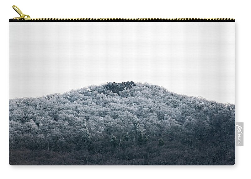 Blue Ridge Zip Pouch featuring the photograph Hoarfrost on the Mountain by Mark Duehmig