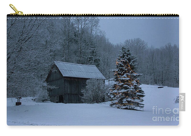 Vermont Zip Pouch featuring the photograph Holiday Season in Vermont by Scenic Vermont Photography