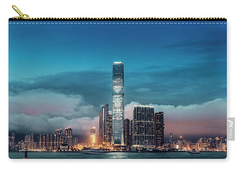 Tranquility Zip Pouch featuring the photograph Hong Kong Cityscape by Dragon For Real