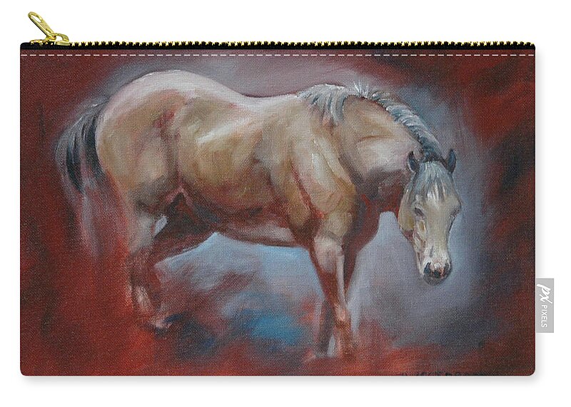 Horse Zip Pouch featuring the painting Bill by Cynthia Westbrook