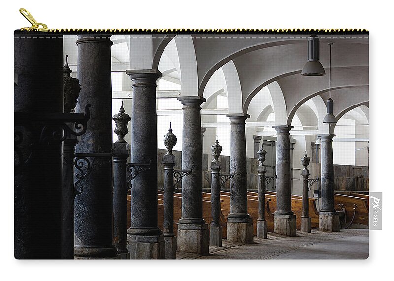 Horse Zip Pouch featuring the photograph Horse Stalls of the Royal Stables in Copenhagen Denmark by William Dickman