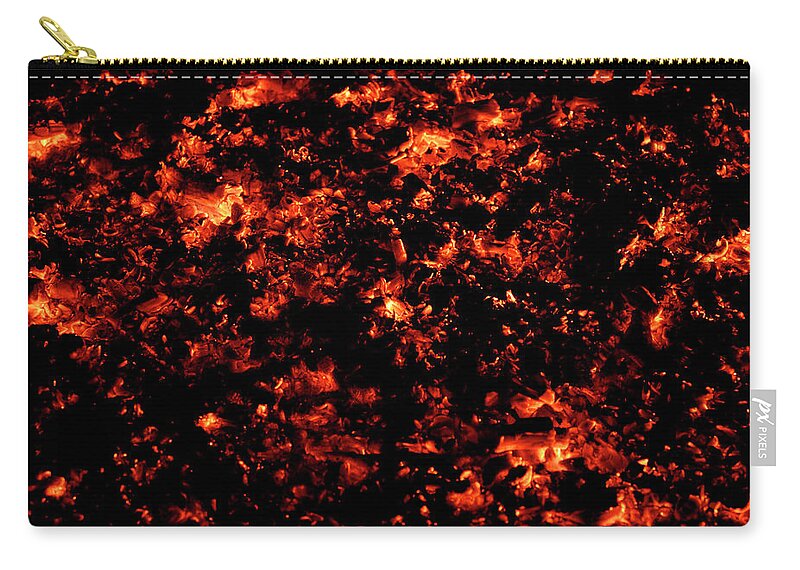 Outdoors Zip Pouch featuring the photograph Hot Coals Glowing by Zview