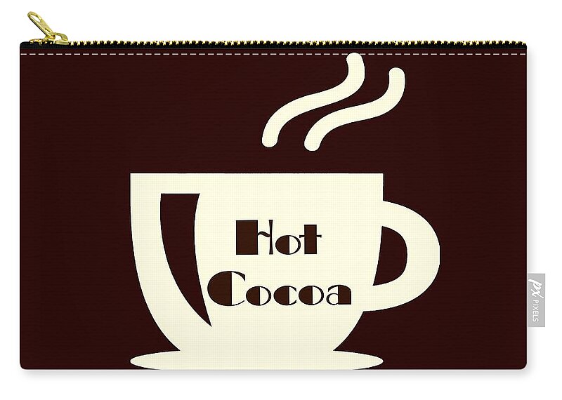 Hot Zip Pouch featuring the digital art Hot Cocoa by Rachel Hannah