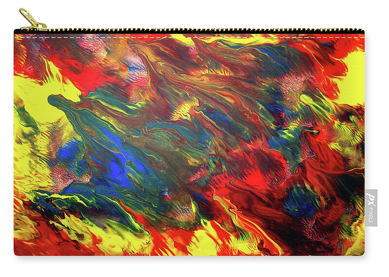 Color Zip Pouch featuring the painting Hot Colors Coolling by Leigh Odom