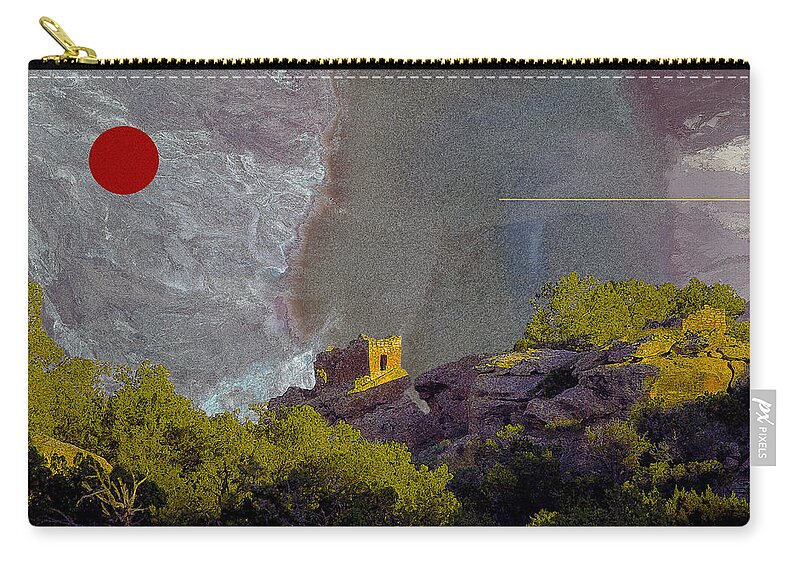 Painting Zip Pouch featuring the mixed media Hovenweep Toxic Sky by Jonathan Thompson
