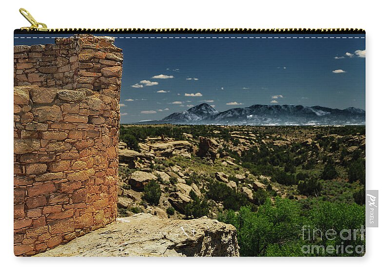Formation Zip Pouch featuring the photograph Hovenweep Wall by Bill Frische
