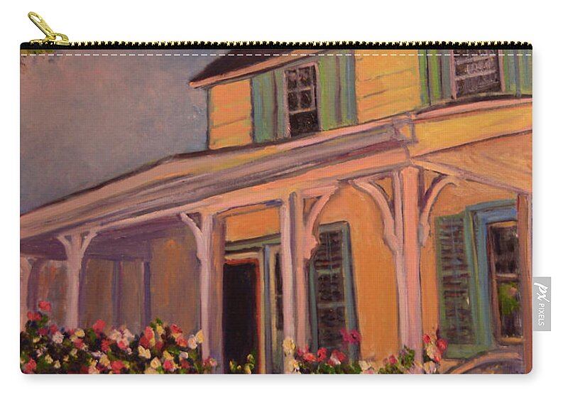 Huguenot St. Zip Pouch featuring the painting Huguenot St House by Beth Riso