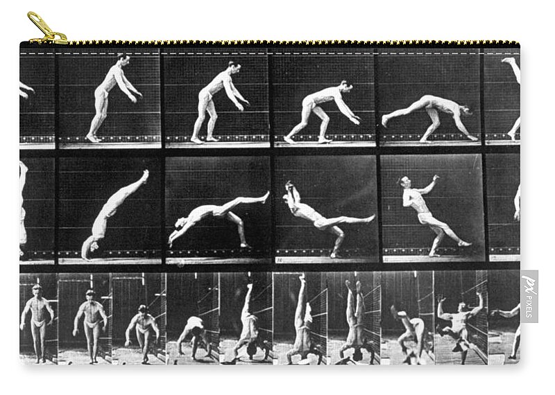Gymnastics Zip Pouch featuring the photograph Human Locomotion by Bernard Hoffman