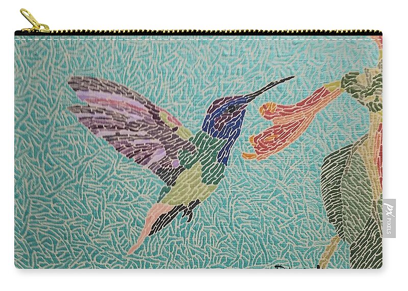 Hummingbird Zip Pouch featuring the painting Hummingbird by Darren Whitson