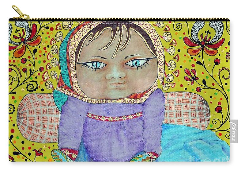 Hungarian Zip Pouch featuring the painting Lullaby -- #1 Hungarian Rhapsody series by Jayne Somogy