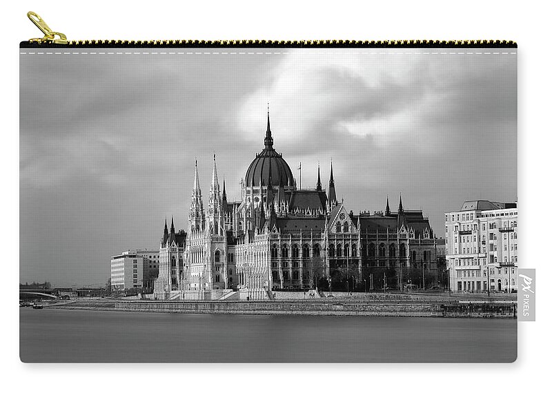 Hungarian Parliament Building Zip Pouch featuring the photograph Hungarian Parliament Building by Alex Holland