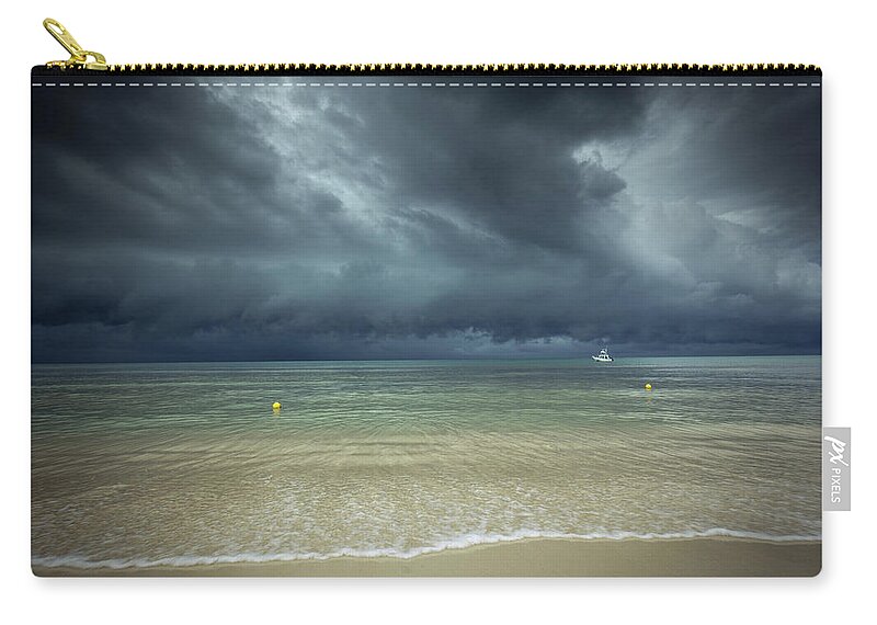 Buoy Zip Pouch featuring the photograph Hurricane Storm Season In Caribbean Sea by Yinyang