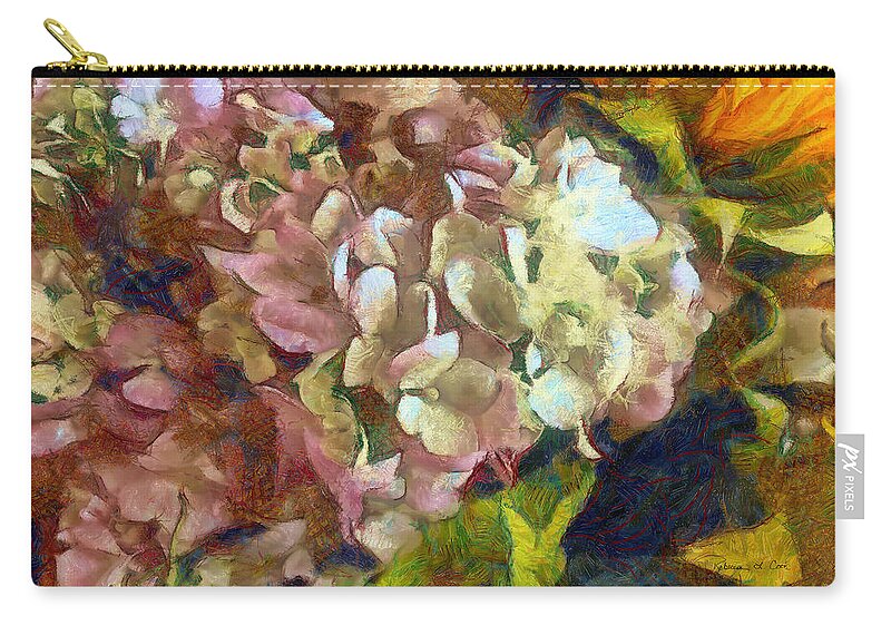Hydrangea Love Zip Pouch featuring the photograph Hydrangea Love by Bellesouth Studio