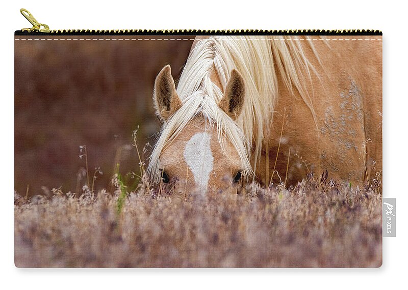 Wild Horses Zip Pouch featuring the photograph I see you by Mary Hone