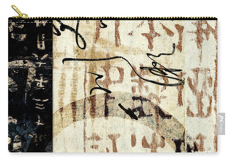Japan Zip Pouch featuring the mixed media I Would Go Back There Tomorrow Panel Square 2 by Carol Leigh