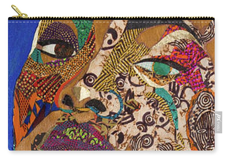  Blessed Mark Zip Pouch featuring the mixed media Ibukun Ami Blessed Mark by Apanaki Temitayo M