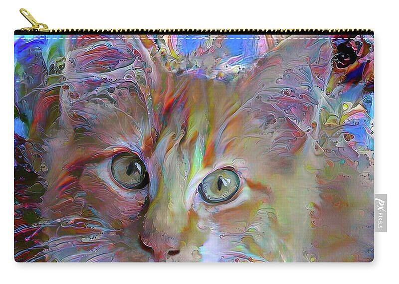Maine Coon Cat Zip Pouch featuring the digital art Ice Cream and Lollipops by Peggy Collins