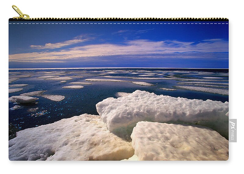 Ice Floe Zip Pouch featuring the photograph Ice Floe by Eastcott Momatiuk