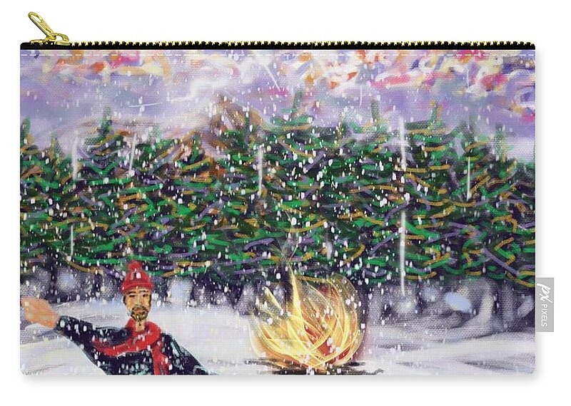 Ice Skating Zip Pouch featuring the digital art Ice Skating by Angela Weddle