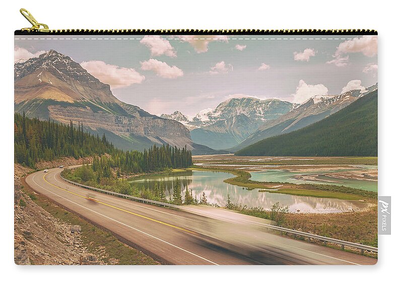 Canadian Zip Pouch featuring the photograph Icefield Parkway by Jonathan Nguyen