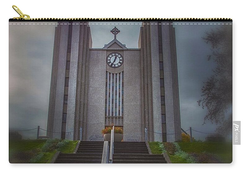 Iceland Zip Pouch featuring the photograph Iceland Landmark by Jim Cook