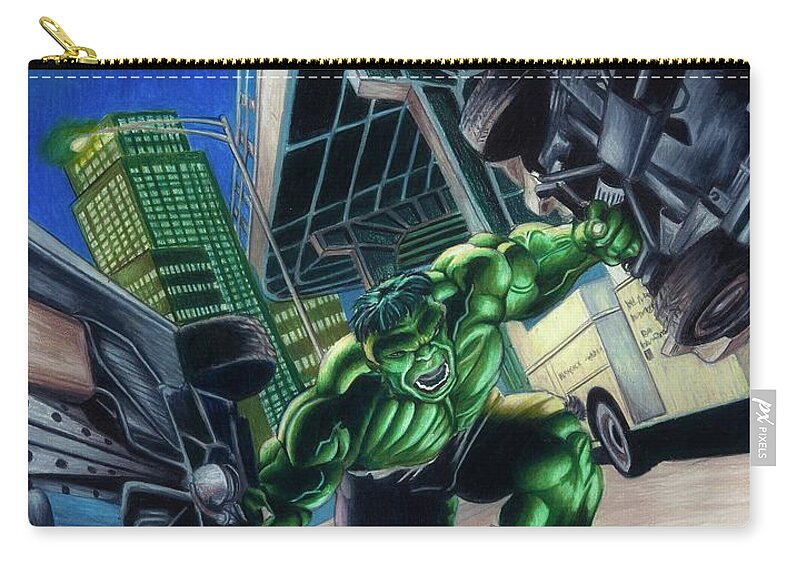 Hulk Zip Pouch featuring the drawing Immortal Hulk #4 by Philippe Thomas