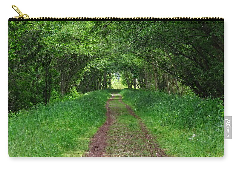 Green Zip Pouch featuring the photograph In a Forest of Green by Marie Jamieson