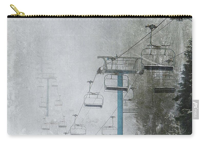 Ski Lift Zip Pouch featuring the photograph In Anticipation by Marilyn Wilson