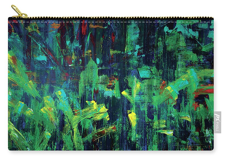  Abstract Zip Pouch featuring the painting In The City CLE by JoAnn DePolo