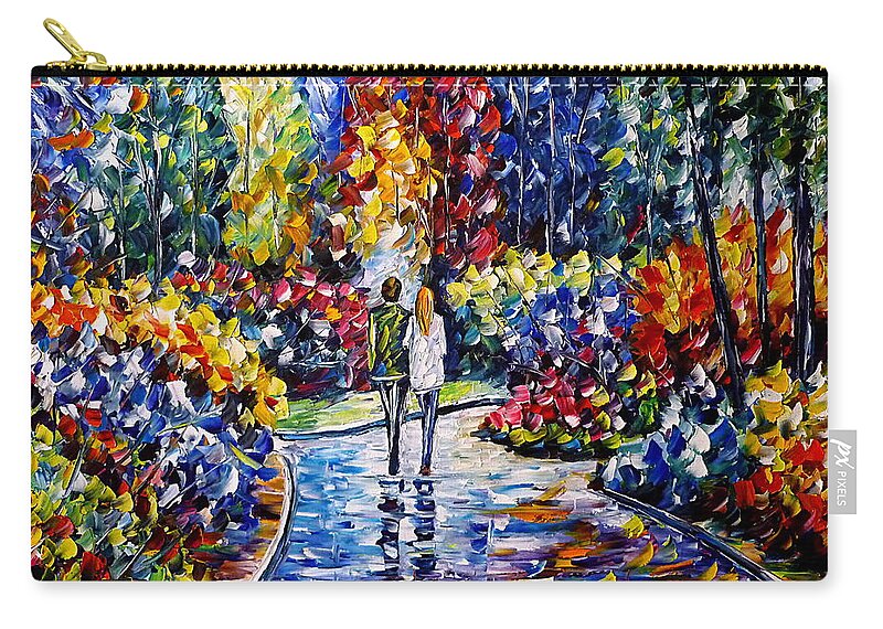 Landscape Painting Carry-all Pouch featuring the painting In The Garden by Mirek Kuzniar