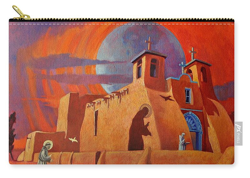 St. Francis De Asisis Zip Pouch featuring the painting In the Shadow of St. Francis by Art West
