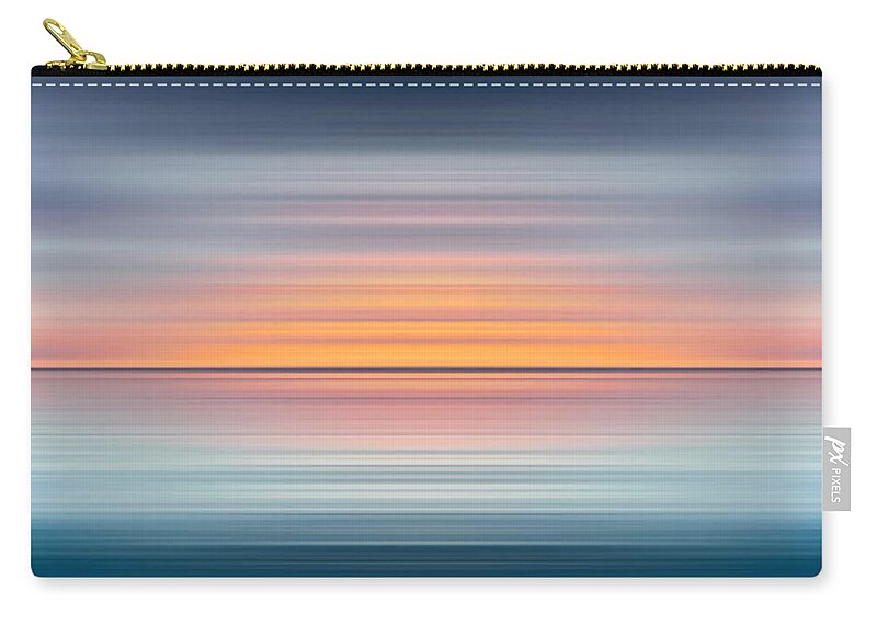 India Zip Pouch featuring the digital art India Colors - Abstract Wide Oceanscape by Stefano Senise