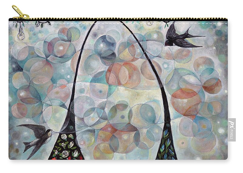 Birds Zip Pouch featuring the painting Infinity by Manami Lingerfelt