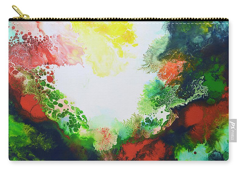 Fluid Art Zip Pouch featuring the painting Infusion 2 by Sally Trace