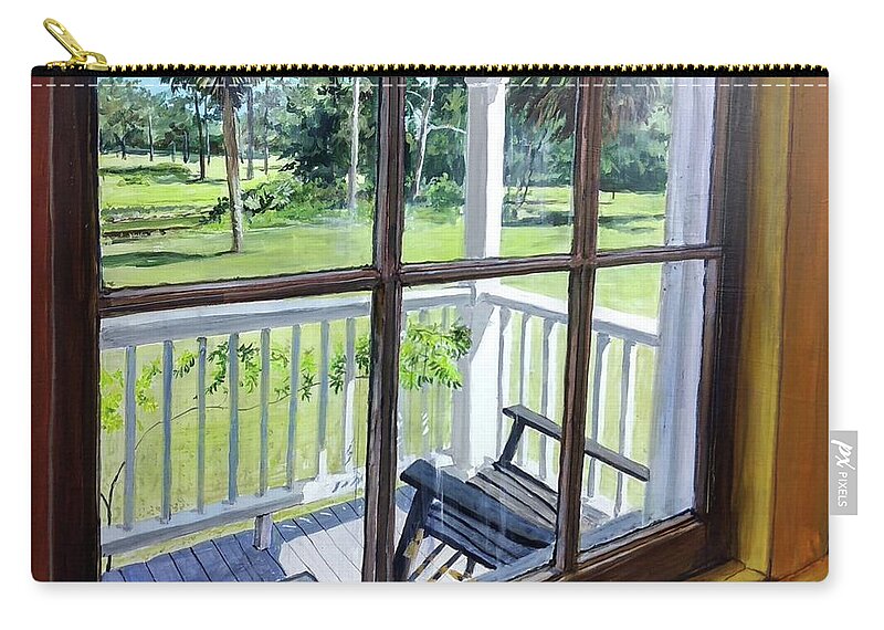 Window Zip Pouch featuring the painting Inside Looking Out by William Brody