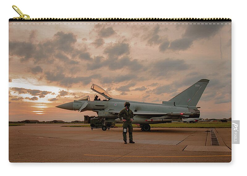 Eurofighter Typhoon Zip Pouch featuring the photograph Inside The Wire by Airpower Art