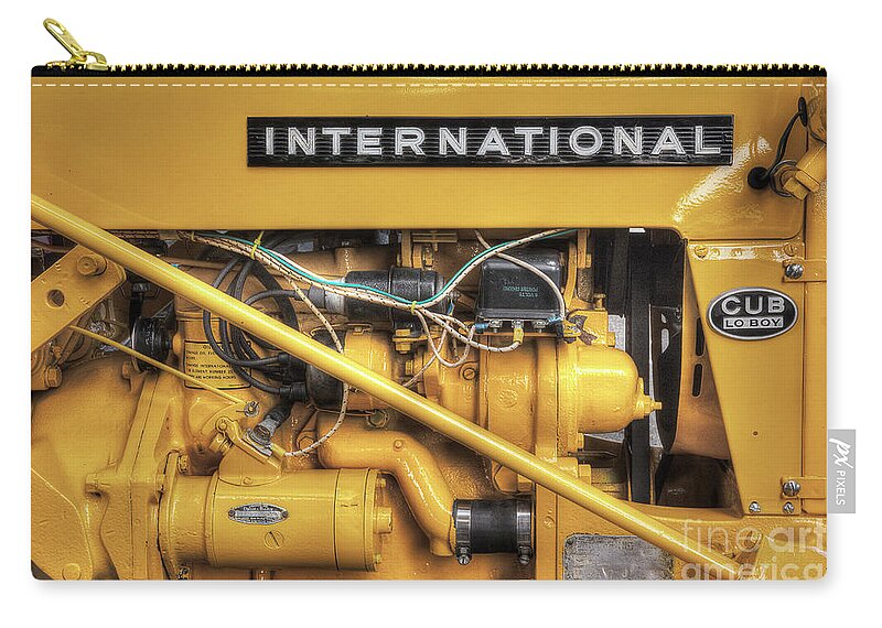 Tractor Zip Pouch featuring the photograph International Cub Engine by Mike Eingle