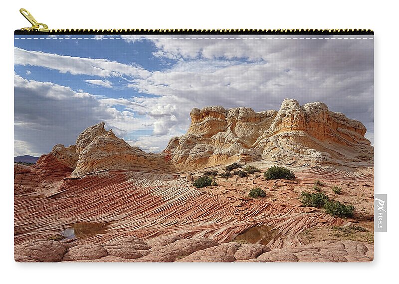 White Pocket Zip Pouch featuring the photograph Intricate Formations by Leda Robertson