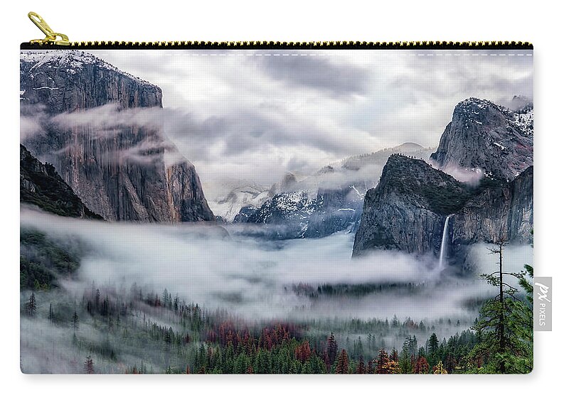 Inversion Zip Pouch featuring the photograph Inversion at Tunnel View by David Soldano