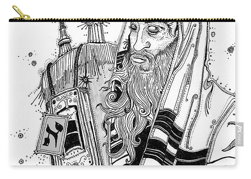 Rabbi Zip Pouch featuring the painting Ion Enerdrone by Yom Tov Blumenthal