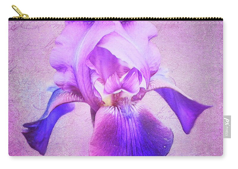 Iris Zip Pouch featuring the photograph Pretty in Purple Iris by Anita Pollak