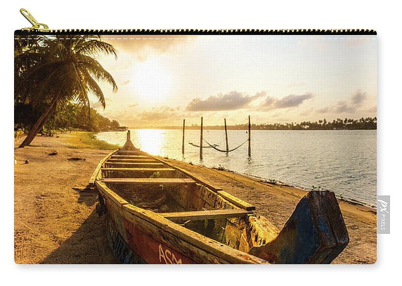 African Zip Pouch featuring the photograph Island Frame of Mind by Debra and Dave Vanderlaan