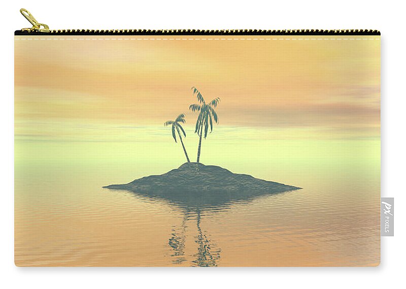 Island Zip Pouch featuring the digital art Island by Phil Perkins